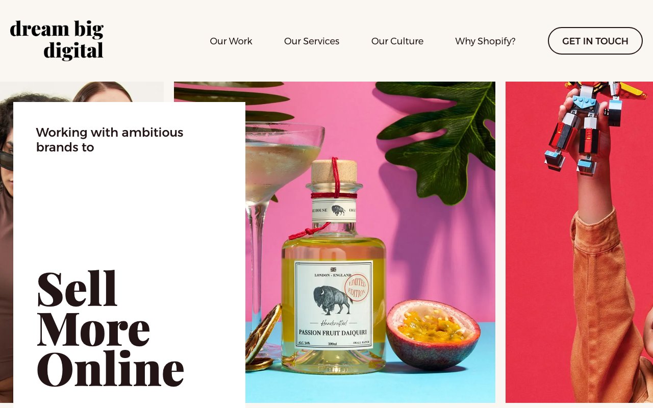 Dream Big Digital homepage — Shopify agency Leeds