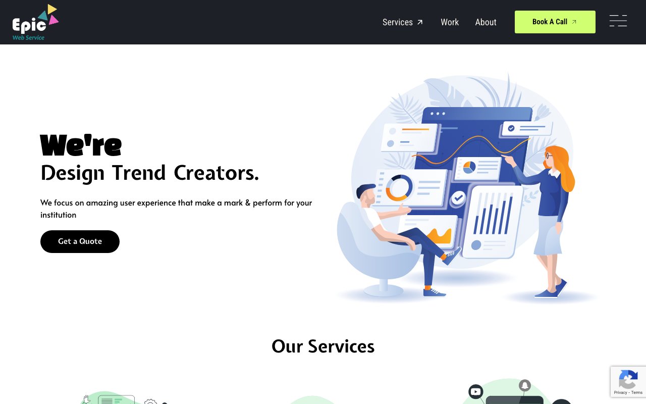 Epic Web Service homepage — Shopify agency Liverpool